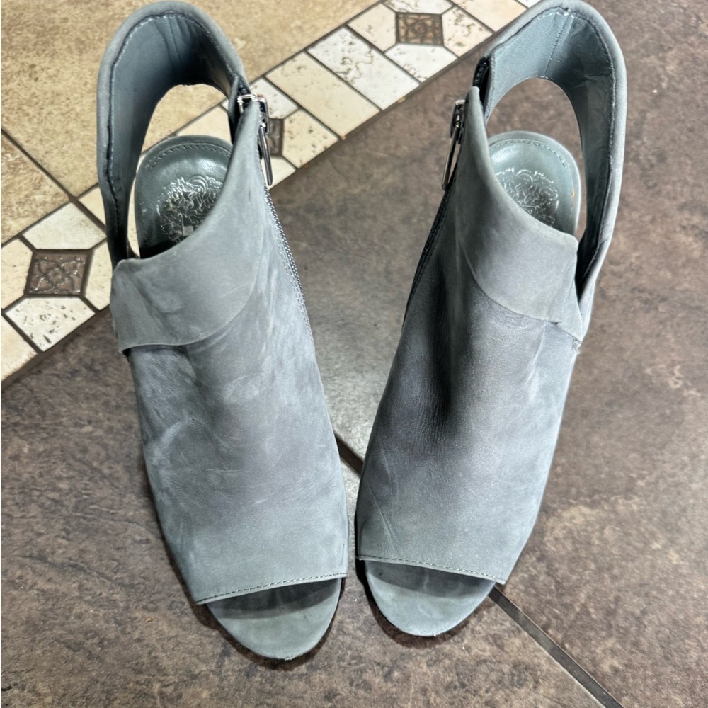 Vince Camuto Gray Open-Toe Mules